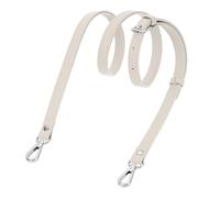 sourcing map Correa de cuero genuino para bolso, 105.9 cm-130.0 cm, correas de repuesto ajustables cruzadas de 1.5 cm de ancho para mujer, bolsos de hombro (blanco crema, hebilla plateada), Blanco