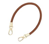 sourcing map Correa de cuero para bolso, 1 pieza de 50 cm, correa corta de cuero sintético trenzado con hebillas de metal para bolsas de axilas, bolsos (correa marrón + cierre dorado)