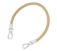 sourcing map Correa de cuero para bolso, 1 pieza de 50 cm, correa corta de piel sintética trenzada con hebillas de metal para bolsas de axilas, bolsos (correa de albaricoque + cierre plateado)