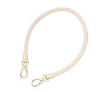 sourcing map Correa de cuero para bolso, 1 pieza de 60 cm/23.62 pulgadas corto de cuero sintético trenzado asa de repuesto con hebillas de metal para bolsas de axilas, bolsos (correa beige + cierre
