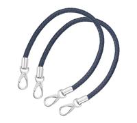 sourcing map Correa de cuero para bolso, 2 piezas de 50 cm, correa corta de cuero sintético trenzado con hebillas de metal para bolsas de axilas, bolsos (correa azul oscuro + cierre plateado)