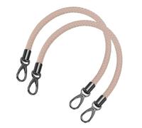 sourcing map Correa de cuero para bolso, 2 piezas de 50 cm, correa corta de cuero sintético trenzado con hebillas de metal para bolsas de axilas, bolsos (correa rosa claro + cierre negro)