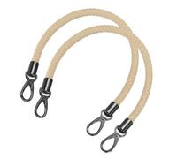 sourcing map Correa de cuero para bolso, 2 piezas de 50 cm de cuero corto trenzado de poliuretano con hebillas de metal para bolsas de axilas, bolsos (correa rosa beige + cierre negro)