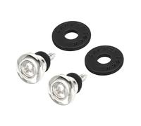 sourcing map Correa de guitarra con hebilla de botón de doble diseño, sistema de retención de correa de metal con arandelas negras para guitarra, ukelele (cromado, 2 unidades)