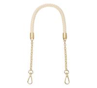 sourcing map Correa de piel sintética para monedero, asa trenzada de repuesto para bolsos, bolsas de axilas, Beige, hebilla dorada clara, Talla única