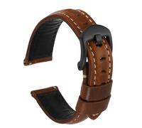 sourcing map Correa de reloj de 18 mm de ancho, de piel encerada al aceite, liberación rápida, correa de repuesto con pasador de hebilla para hombres y mujeres, regalo negro y marrón