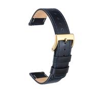 sourcing map Correa de reloj de cuero, 22 mm, liberación rápida, correa de reloj de cuero vintage con hebilla dorada de acero inoxidable para hombres y mujeres, color azul oscuro
