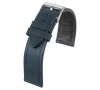 sourcing map Correa de reloj de cuero de 18 mm, correa de reloj vintage, correa de repuesto de liberación rápida con hebilla de acero inoxidable para hombres y mujeres, color azul