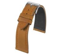 sourcing map Correa de reloj de cuero de 21 mm, correa de reloj vintage, correa de repuesto de liberación rápida con hebilla de acero inoxidable para hombres y mujeres, color amarillo y marrón