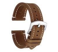 sourcing map Correa de reloj de cuero de liberación rápida, correa de repuesto de cuero vacuno, hebilla plateada para hombres y mujeres, 18mm, Metal, Ágata