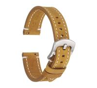 sourcing map Correa de reloj de cuero de liberación rápida, correa de repuesto de cuero vacuno, hebilla plateada para hombres y mujeres, 24mm, Metal, Ágata