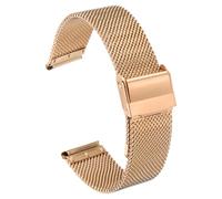 sourcing map Correa de reloj de malla de acero inoxidable de 18 mm, correa de repuesto de metal ajustable de liberación rápida para mujer, oro rosa