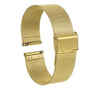 sourcing map Correa de Reloj de Malla de Acero Inoxidable de 20 mm, Liberación Rápida, Correa de Reloj Ajustable de Metal para Hombres y Mujeres, Tono Dorado