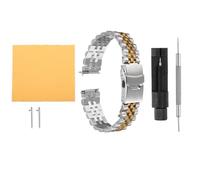 sourcing map Correa de reloj de malla de acero inoxidable de liberación rápida, correa de metal universal de doble bloqueo, correa de repuesto para hombres y mujeres, 18mm