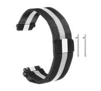 sourcing map Correa de reloj de malla de acero inoxidable de liberación rápida de metal con hebilla magnética para hombres y mujeres, 20mm, Acero inoxidable, No.