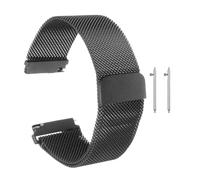 sourcing map Correa de reloj de malla de acero inoxidable de liberación rápida de metal con hebilla magnética para hombres y mujeres, 12mm, Acero inoxidable, No.