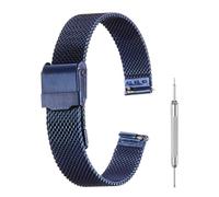 sourcing map Correa de reloj de malla para hombres y mujeres, correa de reloj de malla de liberación rápida de acero inoxidable de 10 mm, 12 mm, 14 mm, 16 mm, 18 mm, 20 mm, 22 mm, 24 mm, pulsera