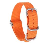 sourcing map Correa de reloj de nailon de 18 mm, correas de repuesto para hombres y mujeres con hebilla plateada, naranja (25 mm)