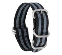 sourcing map Correa de reloj de nailon de 18 mm, correas de repuesto para hombres y mujeres con hebilla plateada, color negro y gris (25 mm)