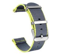 sourcing map Correa de reloj de nailon de 20 mm de liberación rápida, correas de repuesto para hombres y mujeres con hebilla plateada, gris y amarillo (24 mm)