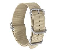 sourcing map Correa de reloj de nailon de 22 mm, correas de repuesto para hombres y mujeres con hebilla plateada, beige (29 mm)