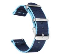 sourcing map Correa de reloj de nailon de 22 mm de liberación rápida, correas de repuesto para hombres y mujeres con hebilla plateada, azul oscuro/azul claro (26 mm)