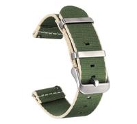 sourcing map Correa de reloj de nailon de 22 mm de liberación rápida, correas de repuesto para hombres y mujeres con hebilla plateada, verde militar-caqui (26 mm)