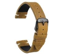sourcing map Correa de reloj de piel auténtica de 19 mm, correa de repuesto de liberación rápida con hebilla negra de acero inoxidable 304 para hombres y mujeres, color marrón claro