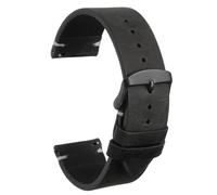 sourcing map Correa de reloj de piel auténtica de 24 mm, correa de repuesto de liberación rápida con hebilla negra de acero inoxidable 304 para hombres y mujeres, color negro
