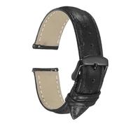sourcing map Correa de reloj de piel de liberación rápida, patrón de avestruz, correa de repuesto de grano superior, hebilla negra, para hombres y mujeres, 18mm, Metal, Ágata