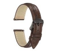 sourcing map Correa de reloj de piel de liberación rápida, patrón de avestruz, correa de repuesto de grano superior, hebilla negra, para hombres y mujeres, 18mm, Metal, Ágata