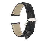 sourcing map Correa de reloj de piel de liberación rápida, patrón de avestruz, correa de repuesto de grano superior, hebilla plateada para hombres y mujeres, 18mm, Metal, Ágata