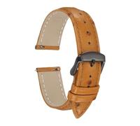 sourcing map Correa de reloj de piel de liberación rápida, patrón de avestruz, correa de repuesto de grano superior, hebilla negra, para hombres y mujeres, 18mm, Metal, Ágata