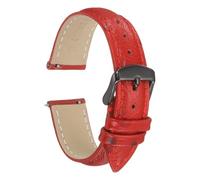 sourcing map Correa de reloj de piel de liberación rápida, patrón de avestruz, correa de repuesto de grano superior, hebilla negra, para hombres y mujeres, 19mm, Metal, Ágata