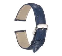 sourcing map Correa de reloj de piel de liberación rápida, patrón de avestruz, correa de repuesto de grano superior, hebilla plateada para hombres y mujeres, 18mm, Metal, Ágata