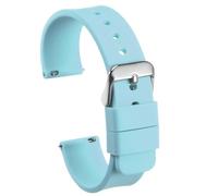 sourcing map Correa de Reloj de Silicona, 14mm de Ancho, Banda de Reloj de Caucho Blando de Repuesto con Hebilla de Acero Inoxidable Liberación Rápida, para Hombre Mujer, Azul