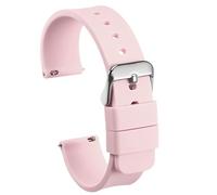 sourcing map Correa de Reloj de Silicona, 16mm de Ancho, Banda de Reloj de Caucho Blando de Repuesto con Hebilla de Acero Inoxidable Liberación Rápida, para Hombr Mujer, Rosado