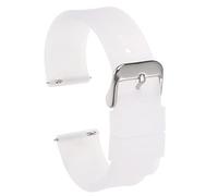 sourcing map Correa de Reloj de Silicona, 18mm de Ancho, Banda de Reloj de Caucho Blando de Repuesto con Hebilla de Acero Inoxidable Liberación Rápida, para Hombre Mujer, Transparente