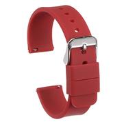 sourcing map Correa de Reloj de Silicona, 20mm de Ancho, Banda de Reloj de Caucho Blando de Repuesto con Hebilla de Acero Inoxidable Liberación Rápida, para Hombr Mujer, Rojo Oscuro