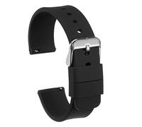 sourcing map Correa de Reloj de Silicona, 22mm de Ancho, Banda de Reloj de Caucho Blando de Repuesto con Hebilla de Acero Inoxidable Liberación Rápida, para Hombre Mujer, Negro