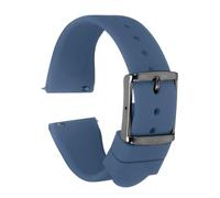 sourcing map Correa de reloj de silicona de liberación rápida de goma suave con cierre negro de acero inoxidable para hombres y mujeres, 22mm
