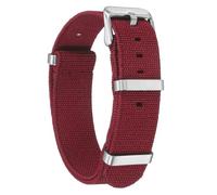 sourcing map Correa elástica de nailon para reloj, 18 mm, correa de reloj francés, impermeable, de repuesto, con hebilla plateada, para hombres y mujeres, color rojo