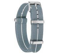sourcing map Correa elástica de nailon para reloj, 18 mm, correa de reloj francés, impermeable, de repuesto, con hebilla plateada, para hombres y mujeres, color gris y blanco