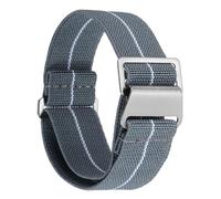 sourcing map Correa elástica de nailon para reloj, 22 mm, correas de repuesto con hebilla para hombres y mujeres, color gris y blanco