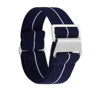 sourcing map Correa elástica de nailon para reloj, 22 mm, correas de repuesto con hebilla para hombres y mujeres, color azul y blanco