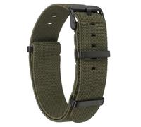 sourcing map Correa elástica de nailon para reloj de 20 mm, correa de reloj francés, impermeable, de repuesto, con hebilla negra, para hombres y mujeres, color verde