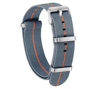 sourcing map Correa elástica de nailon para reloj de 20 mm, correa de reloj francés, impermeable, de repuesto, con hebilla plateada, para hombres y mujeres, color gris oscuro/naranja