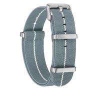 sourcing map Correa elástica de nailon para reloj de 22 mm, correa de reloj francés, impermeable, de repuesto, con hebilla plateada, para hombres y mujeres, gris/blanco