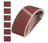 sourcing map Correas de lijado de 100 mm x 610 mm, 18 unidades de grano 60/80/120/150/240/400 grano abrasivo de óxido de aluminio para carpintería, pulido de metal, afilador de cuchillos