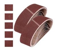 sourcing map Correas de lijado de 100 mm x 915 mm, 25 unidades de grano 80/120/150/240/400 grano abrasivo de óxido de aluminio para carpintería, pulido de metal, afilador de cuchillos